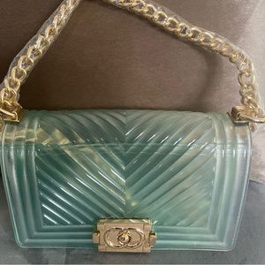 Green Clear PVC Crossbody Bag - NEW